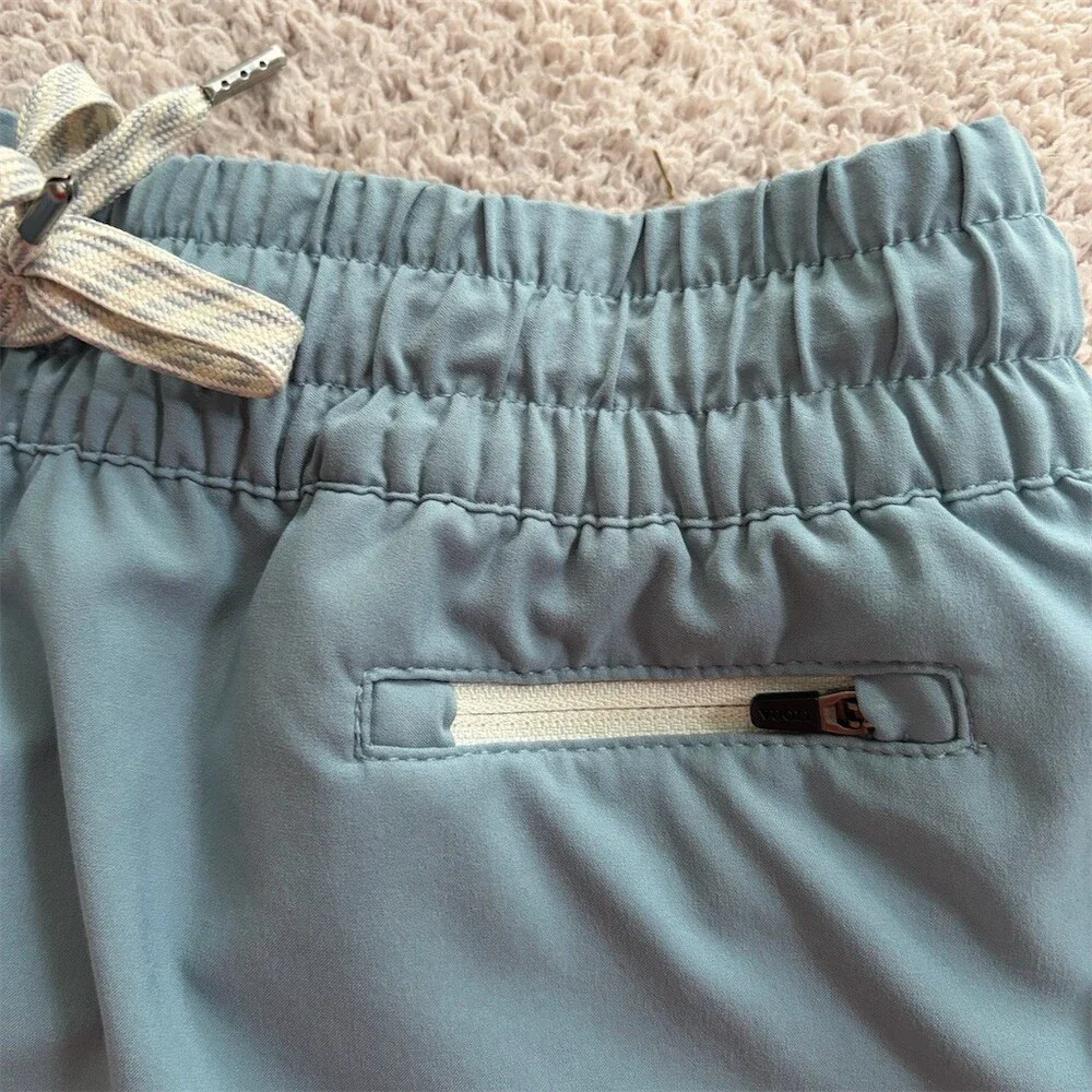 Vuori Clementine 2.0 Running Shorts Womens Size S Blue Lined Zip Pocket - Picture 2 of 4